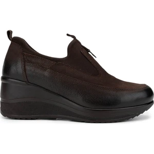 Tamer Tanca Kadın  Deri Kahverengi Nubuk Casual Ayakkabı 322 2111522 Bn Ayk SK24-25 Kahve Nbk