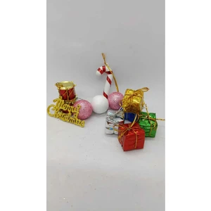 Yıllbaşı Çam Ağacı Süsü Karışık Noel Ağacı Süsü 12 Li 3 cm