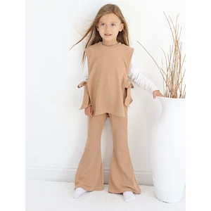 Parla Kids Kız Çocuk Simena Camel Bağlama Detaylı Üst Ispanyol Alt Üst Eşofman Takım