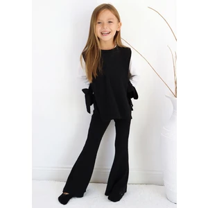 Parla Kids Kız Çocuk Simena Siyah Bağlama Detaylı Üst İspanyol Alt Üst Eşofman Takım