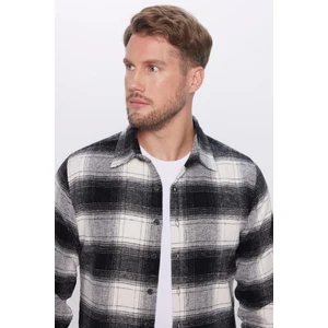 Erkek Slim Fit Dar Kesim Oduncu Kareli Kışlık Gömlek