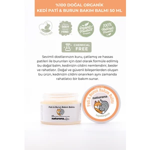 %100 Doğal Organik Kedi Pati Burun Nemlendirme Koruma Onarım Balmı 50 ml