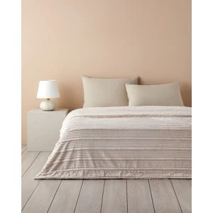 English Home Bright Line Sherpa Supersoft Çift Kişilik Battaniye 200X220 cm Krem