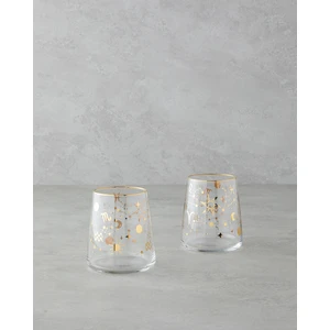 English Home Talisman Space Cam 2'li Bardak 380 ml Şeffaf-Gold