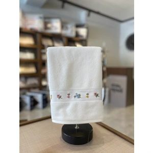 Pamuk Çiçekli Havlu Krem (45X90)