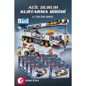 Sembo Block 8'i 1 Arada Kar Kurtarma Seti 993 Parça Yapı Blokları (2752-2759)