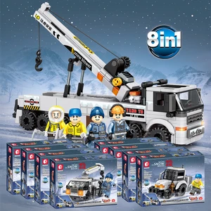 Sembo Block 8'i 1 Arada Kar Kurtarma Seti 730 Parça Yapı Blokları  ile (2744-2751)