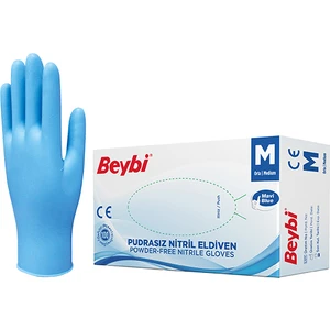 Pudrasız Mavi Nitril Eldiven - 100'lük Kutu S Beden