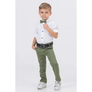 Gold Class Kidswear Yaprak Desenli Erkek Çocuk Gömlekli Takım