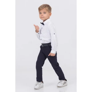 Gold Class Kidswear Yaprak Desenli Erkek Çocuk Gömlekli Takım