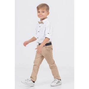 Gold Class Kidswear Yaprak Desenli Erkek Çocuk Gömlekli Takım