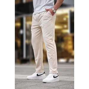 Bej Düz Paça Pantolon Erkekler İçin Günlük Kullanıma Uygun 60% Polyester 40% Pamuk