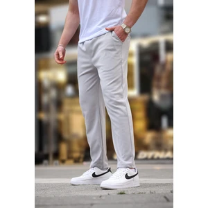 Gri Düz Paça Erkek Pantolon Regular Fit %60 Polyester %40 Pamuk