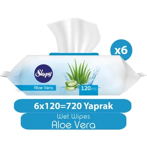 Aloe Vera Islak Havlu 6X120 (720 Yaprak)