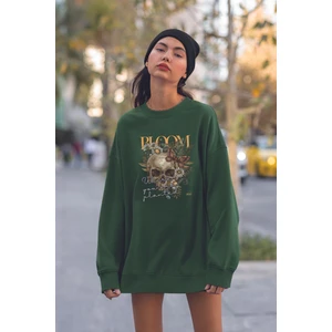 Bloom Korkunç Çiçekler Baskılı Oversize Sweatshirt 22667