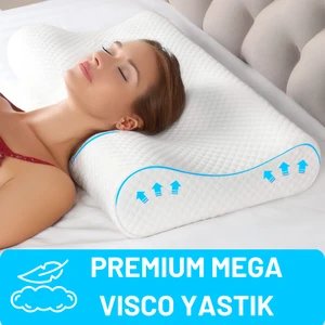 Ortopedik Rahat Memory Foam Yüksek Boyun Destekli Visco Yastık 60X40X10 cm