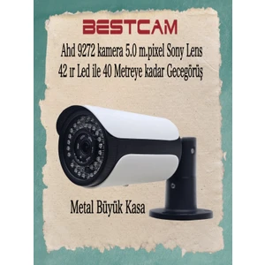 Ahd 9272 Metal Kasa Kamera 5 Mp Sony Lens 42 Ir LED ile 40 Metreye Gece Görüş