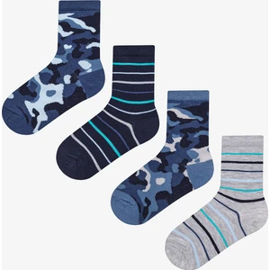 Erkek Çocuk Camouflage 4lü Çok Renkli Soket Çorap
