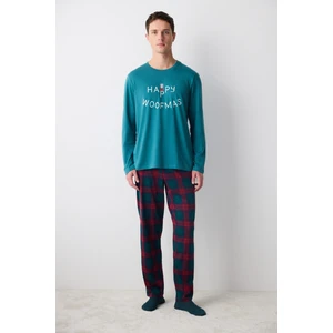 New York Woofmas Çok Renkli Pantolon Pijama Takımı