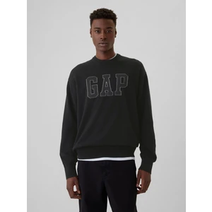 Erkek Siyah Gap Logo Relaxed Intarsia Kazak