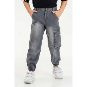 Gold Class Kidswear Erkek Çocuk Jogger Kargo Cepli Kot Pantalon