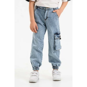 Gold Class Kidswear Erkek Çocuk Jogger Kargo Cepli Kot Pantalon