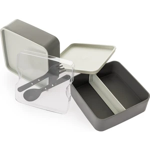 Pratik Yemek ve Saklama Kabı Seti Kare Antrasit Gri