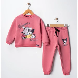 Miniko Kids Kız Çocuk Kuromi Model 3 Iplik Şardonlu Pamuk Eşofman Takımı