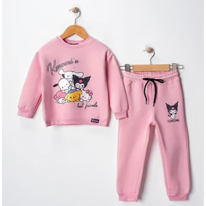 Miniko Kids Kız Çocuk Kuromi Model 3 Iplik Şardonlu Pamuk Eşofman Takımı