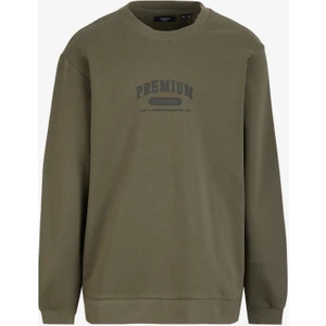 Jack & Jones Bisiklet Yaka Haki Erkek Sweatshırt Exc 12275176_JPRBLAHAF Sweat Crew