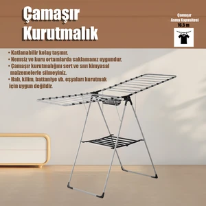 Forte Gri Çamaşır Kurutmalık 16,5 M Seyyar Çamaşır Kurutma Askısı