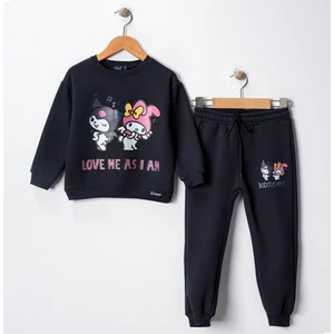 Miniko Kids Kız Çocuk Kuromi Modelli 3 Iplik Şardonlu Pamuk Eşofman Takımı