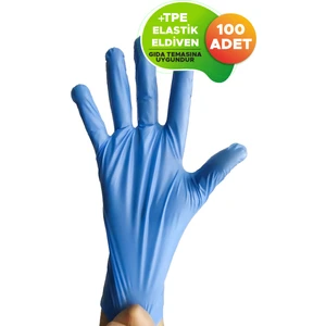 Tpe Plastik Tek Kullanımlık Esnek Dayanıklı Gıda Mutfak Bahçe Temizlik Eldiveni 100 Adet