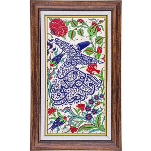 Armada Çini 20x40 Cm ED 157 Semazen El dekoru Çini Pano