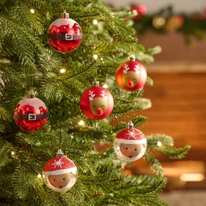 New Year Yılbaşı 10'lu Set Top Santa Ağaç Süsü