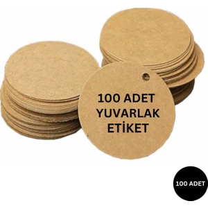 Roco Paper Co. Kraft Ürün Fiyat Etiketi - Yuvarlak Tebrik, Hediye Etiketi - 100 Adet