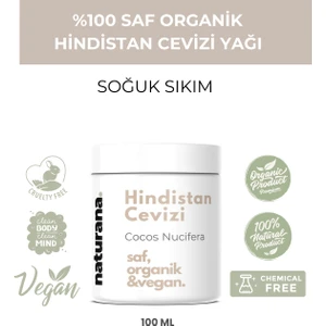 Saf Doğal Organik Soğuk Sıkım Hindistan Cevizi Yağı 100 ml