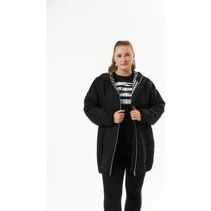 Büyük Beden Tost Kapitone Mont Siyah