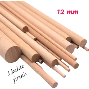 Ahşap  Çubuk Çıta Yivsiz  Kayın Kavela 20 cm 12 mm  15 Adet