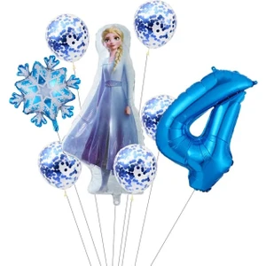 Düvenci Ticaret Frozen Elsa Folyo Balonlu Yaş Balon Set