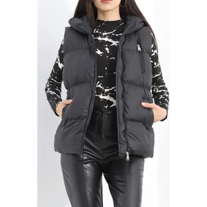 Velora Moda Kapşonlu Şişme Yelek Siyah - 19190.1839.