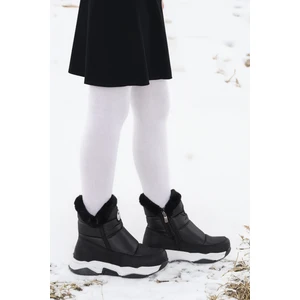 Kiko Kids Pamela Fermuarlı Kız Çocuk Kar Botu Siyah