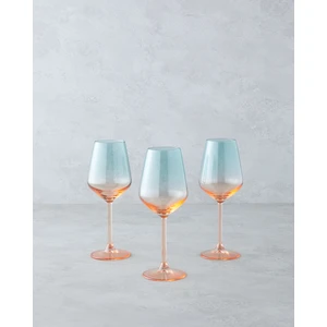 English Home Paradise Cam 3'lü Kadeh 350 ml Yeşil-Pudra