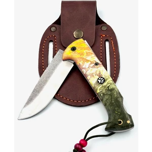 Nokta Outdoor Kamp Çakı 25 cm N690 Efsane Çakı Epoksi Kabze Liner Destek Sırttan Kilitli  Hediye Deri Kılıf