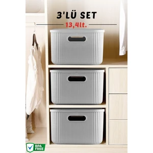 Nandy Home 3'Lü Set Çok Amaçlı Dekoratif Düzenleyici Depolama Kutusu 13,4lt