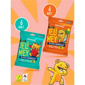 Jelimey Klasik & Tropik Karma 12 Adet X 35 gr | Jelatinsiz Doğal Tropik Lezzet Gummy Bear | Ayıcık