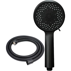 Plodna House Siyah 5 Fonksiyonlu Duş Başlığı ve 150 cm Siyah Duş Hortumu