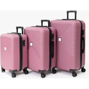 Stream Rose Abs Kabin Orta ve Büyük Boy Tekerlekli 3'lü Valiz Seti