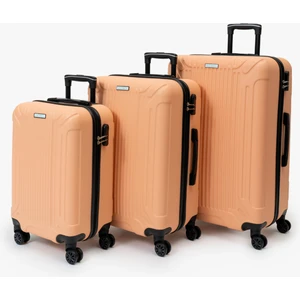 Skyline Turuncu Abs Tekerlekli Kabin Orta ve Büyük Boy 3'lü Valiz Seti