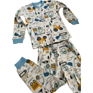 Erkek Çocuk Çıtçıtlı Pijama Takımı (3-6 YAŞ) Pamuktan Araba Desenli